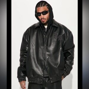 Fashion Nova Sleek Black Varsity Jacket